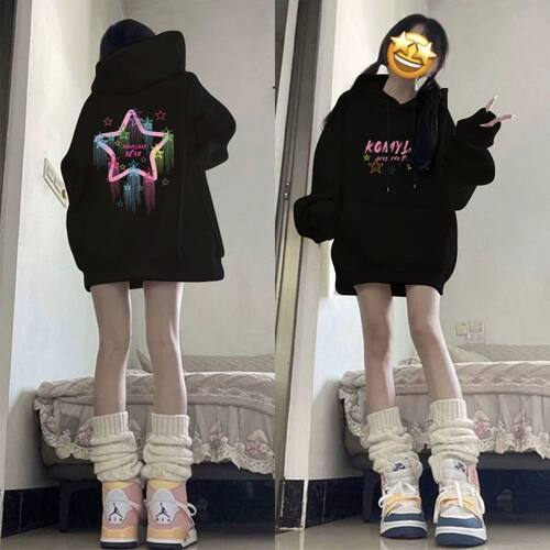 美式潮牌连帽卫衣女学生薄款宽松