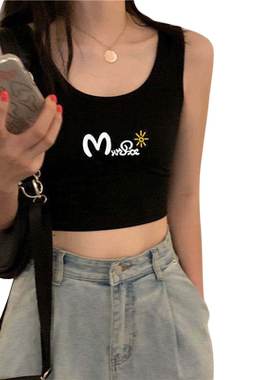 短款露肚脐个性背心女夏港味新款
