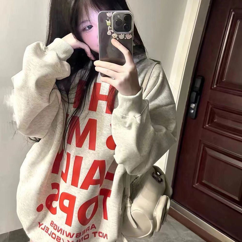 美式hiphop字母套头卫衣女秋冬季