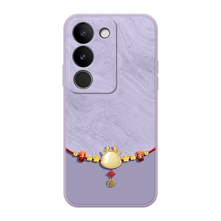 龙金平安链适用于vivos17手机壳S17Pro新年s17e个性vivo s16女款s16pro高级s15pro硅胶s12超薄s10全包保护套