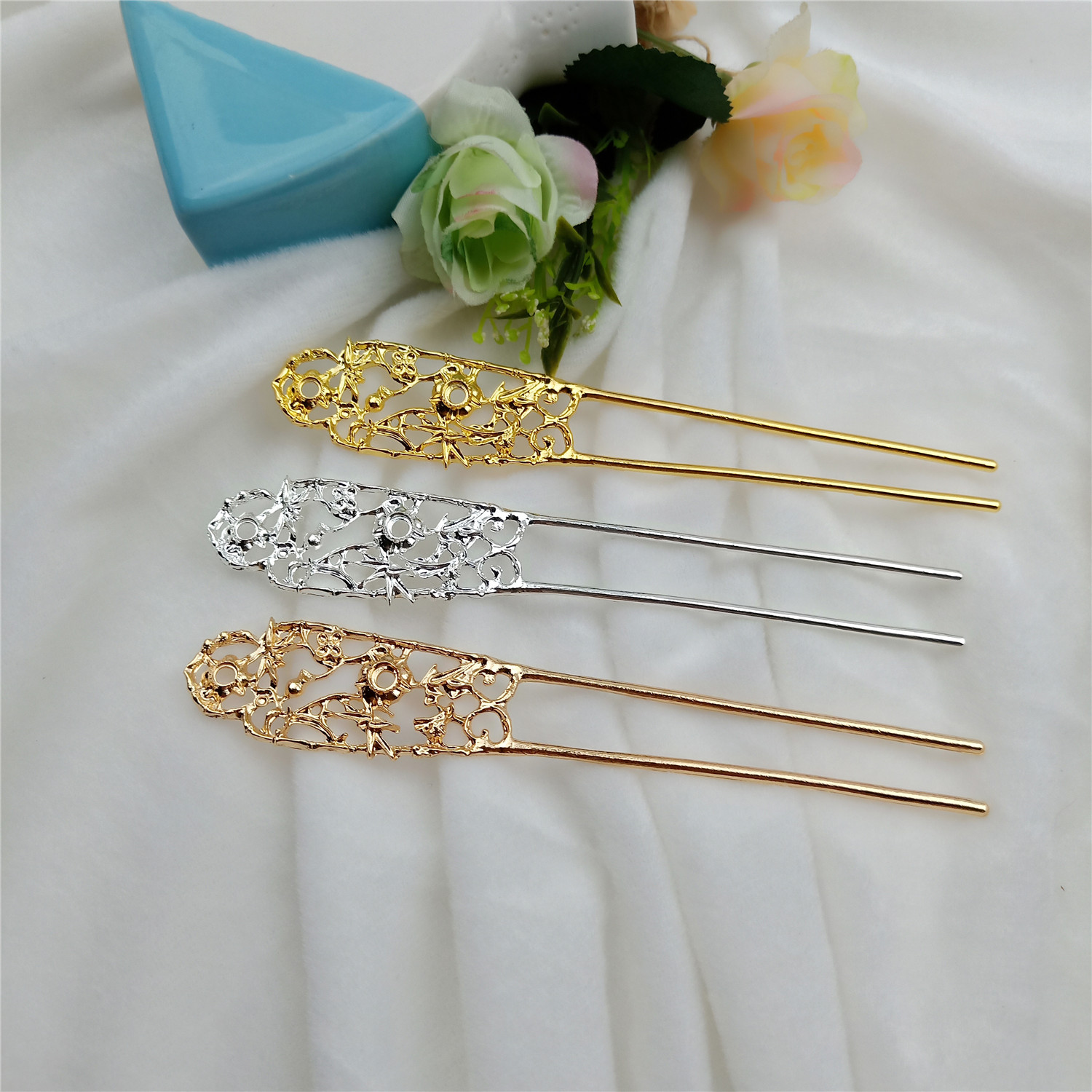 爱橙优品diy 合金岁寒簪子古风汉服步摇发簪手工diy饰品配件
