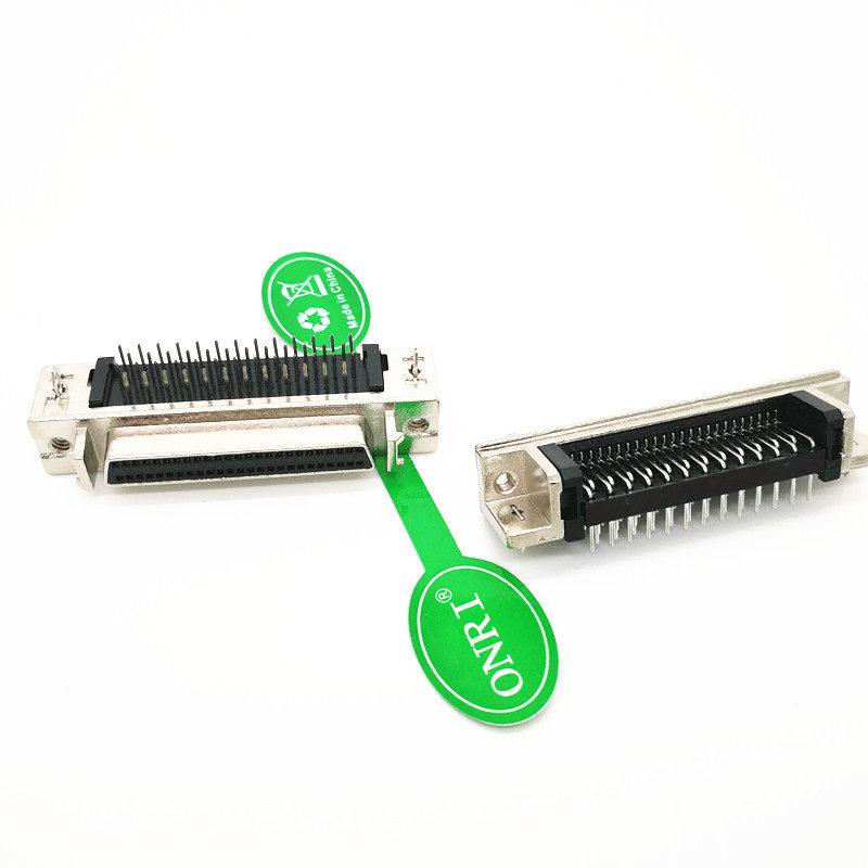 SCSI 50P针式母头 直插 弯插 焊板式 HPDB50 DB型 带卡勾