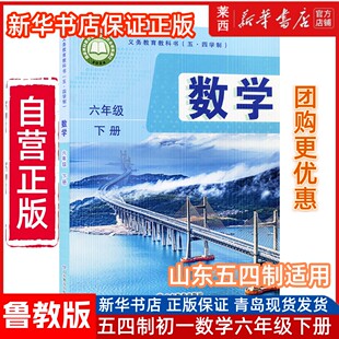 社下学期书 54五四制学生课本教材教科书六年级下册数学五四制山东教育出版 25春新改版 初一6六年级下册数学鲁教版