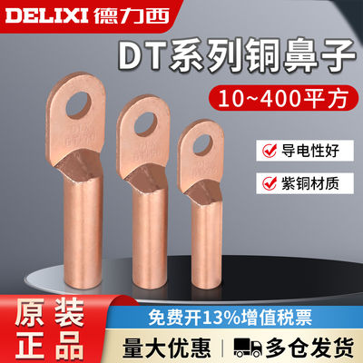 德力西DT-10/50/95/120/240/400平方电缆紫铜闭口铜鼻子 接线端子
