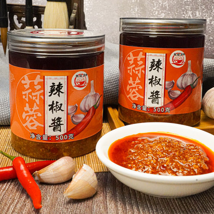 蒜蓉辣椒酱潮汕正宗特辣大蒜鲜香剁辣椒凉拌面炒饭火锅蘸料酱瓶装