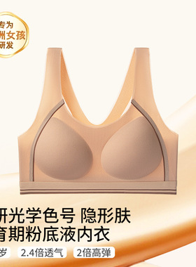 日本进口MUJIΕ12-18岁少女发育期内衣初高中生中大童A类运动透气