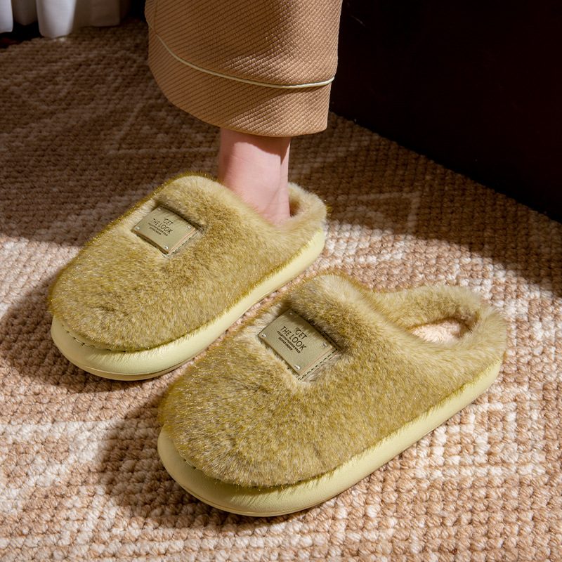 日本进口MUJIΕ静音棉拖鞋女款秋冬季2025新款室内居家防滑保暖加