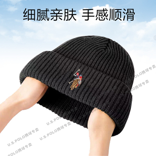 USPA正品保罗帽子男户外防寒护耳保暖针织毛线帽男女秋冬冷帽