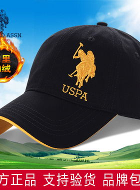 正品POLO保罗帽子男秋冬羊毛呢加绒保暖鸭舌帽棒球帽品牌男帽