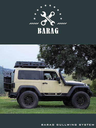barag jeep吉普牧马人jkjl两门战术拓展鸥翼窗狩猎窗储物收纳挂架