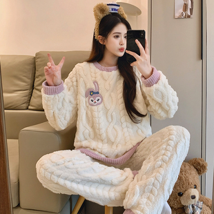 月子服冬季产前产后珊瑚绒家居服加厚加绒保暖孕妇睡衣12月份哺乳