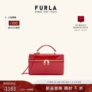 FURLA芙拉CAMELIA漆皮牛皮迷你女士化妆包斜挎包 甄选礼遇