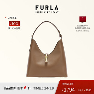 【女神节礼物】FURLA芙拉GOCCIA牛皮中号女士单肩hobo包流浪包