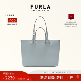 【春节好礼】FURLA芙拉DUETTO牛皮大号女士通勤手提包托特包