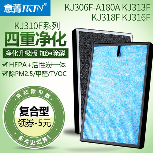 适配海尔空气净化器过滤网KJ306F-A180A KJ313F KJ318F KJ316滤芯