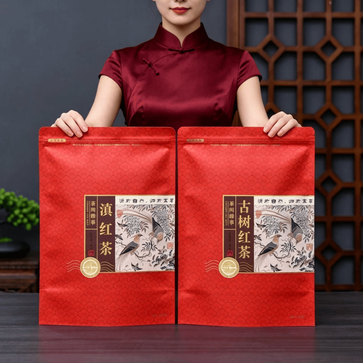 茶叶铝箔自封拉链袋半斤一斤装