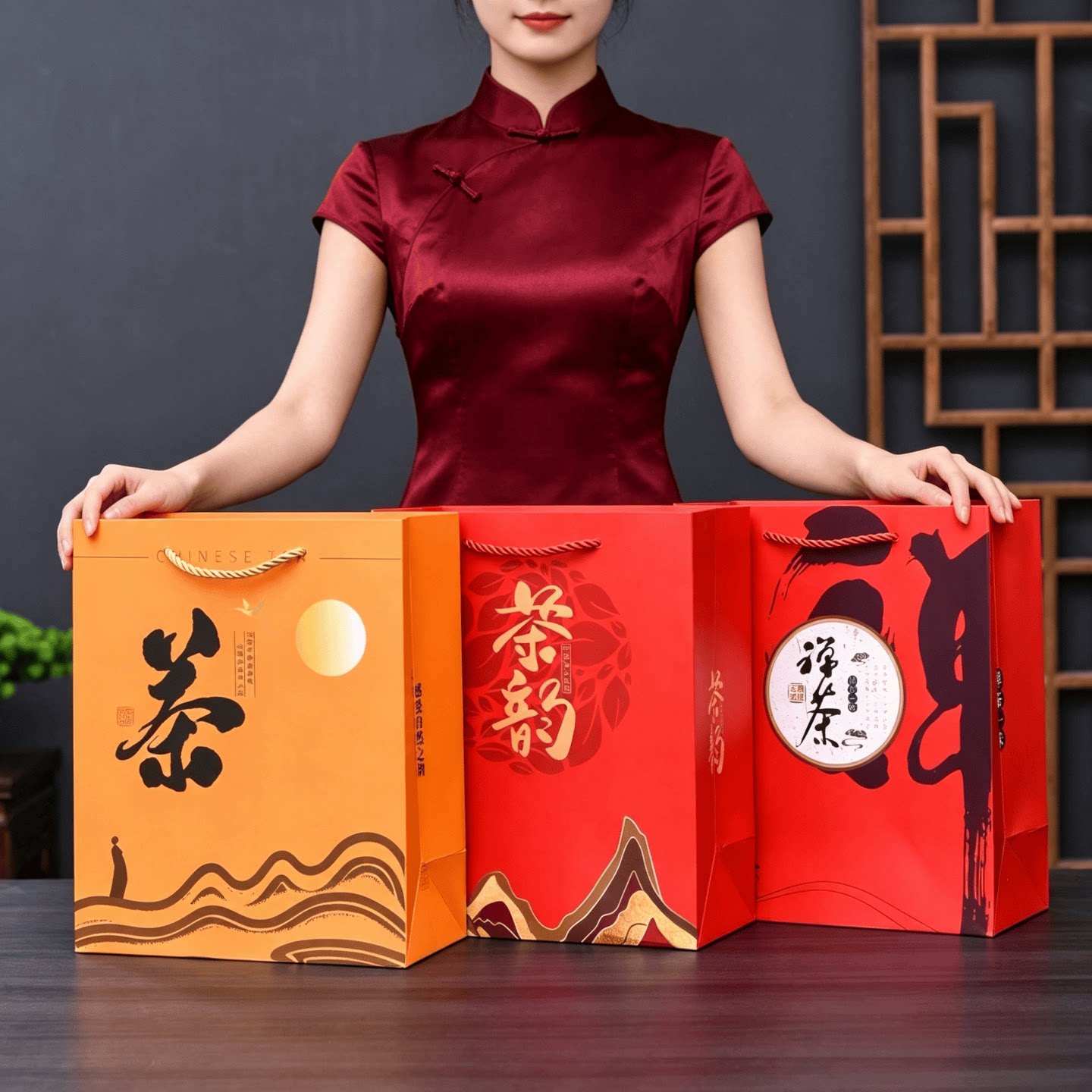 白卡纸通用茶叶手提袋一斤装礼袋