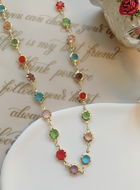 然后我们跳舞了彩虹锆石设计项链