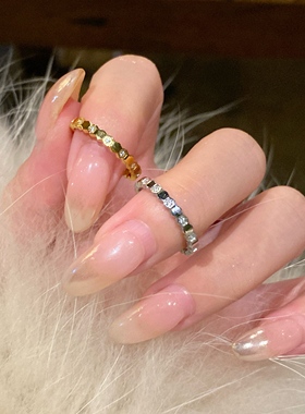 蜂巢精致小众设计素圈戒指女