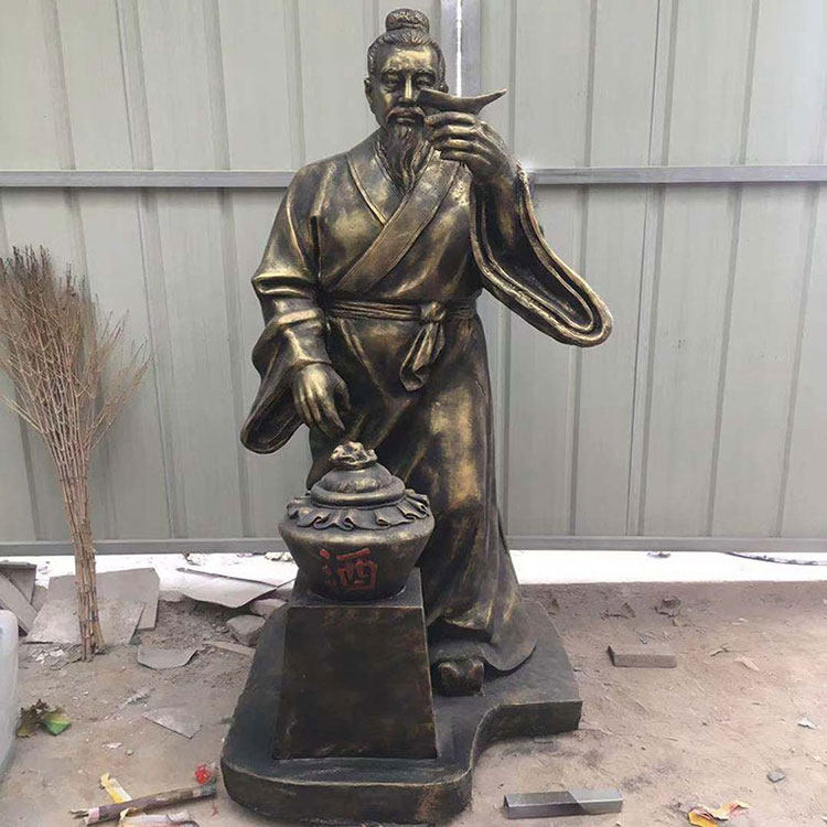 杜康雕塑纯铜定做酒厂招财迎宾雕像订玻璃钢摆件厂家设计定制酒圣