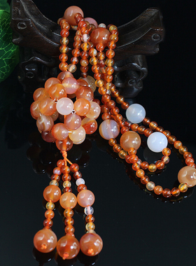天然玛瑙玉石长款项链百搭