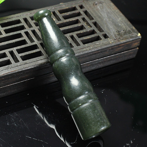 新疆天然玉青玉烟嘴包邮