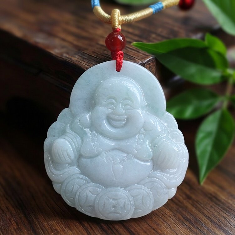 天然缅甸翡翠A货金钱佛挂件