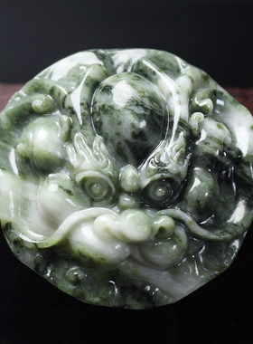 天然独山玉兽头皮带扣