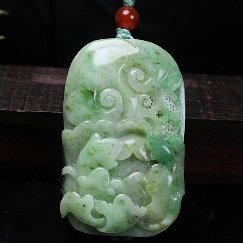 天然独山玉花开富贵如意挂件