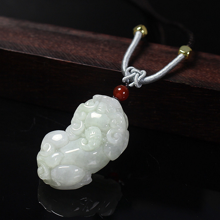 天然a货翡翠玉貔貅吊坠 玉挂件项坠玉坠项链坠男女款包邮