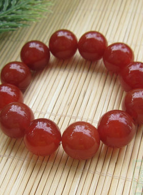 天然红玛瑙大手珠手串节日男士