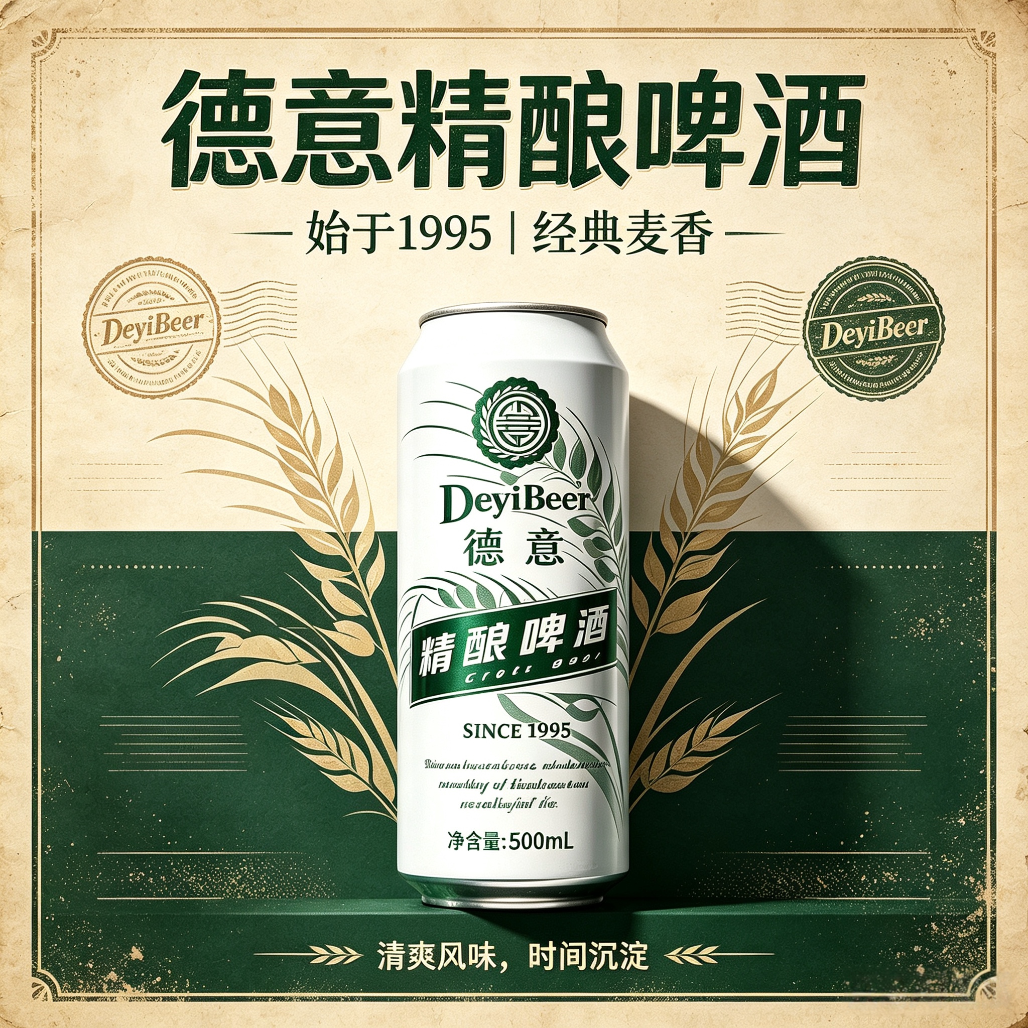 德意小麦精酿啤酒500ml*12罐箱装精酿啤酒醇香麦芽德式小麦啤酒