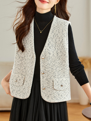 小香风马甲女款2025新款春秋款外套秋冬叠穿坎肩上衣冬季针织外搭