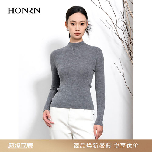 HONRN/红人半高领羊毛衣针织衫