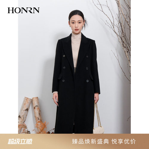 HONRN/红人山羊绒羊毛呢大衣外套