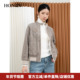 HONRN 红人休闲显瘦格纹短款 双面穿棉衣棉服外套女冬HI55MA559