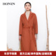 HONRN 红人西装 领系带收腰双面羊毛呢子大衣外套女秋冬HI55OD515