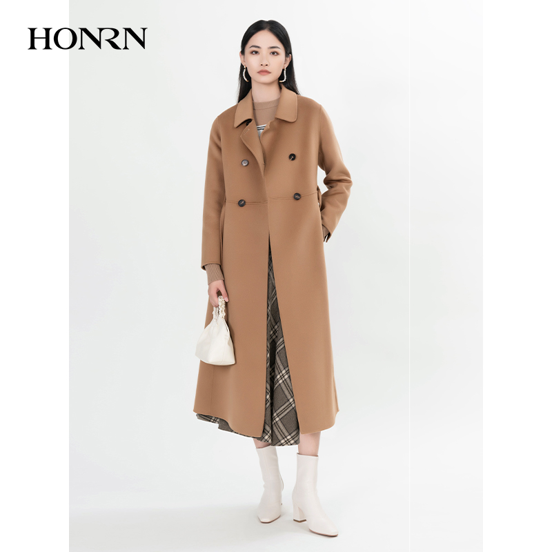 HONRN/红人羊毛中长款大衣外套