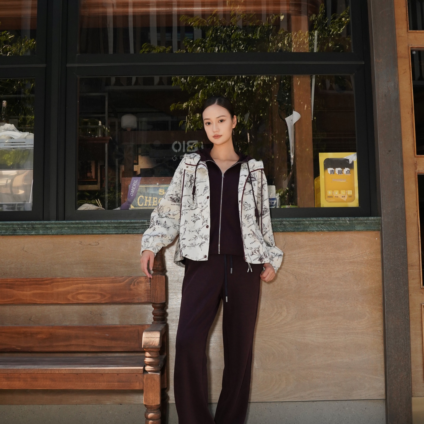 HONRN/红人休闲连帽拉链风衣外套