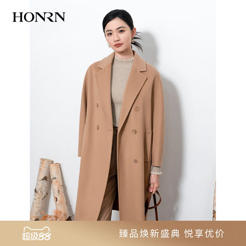 HONRN/红人山羊绒羊毛呢大衣外套