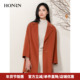 HONRN 红人休闲直筒中长款 双面羊毛呢子大衣外套女秋冬HI55OD945