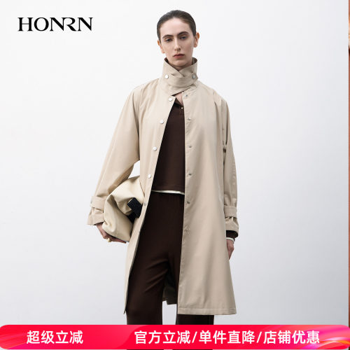HONRN/红人中长款立领风衣外套