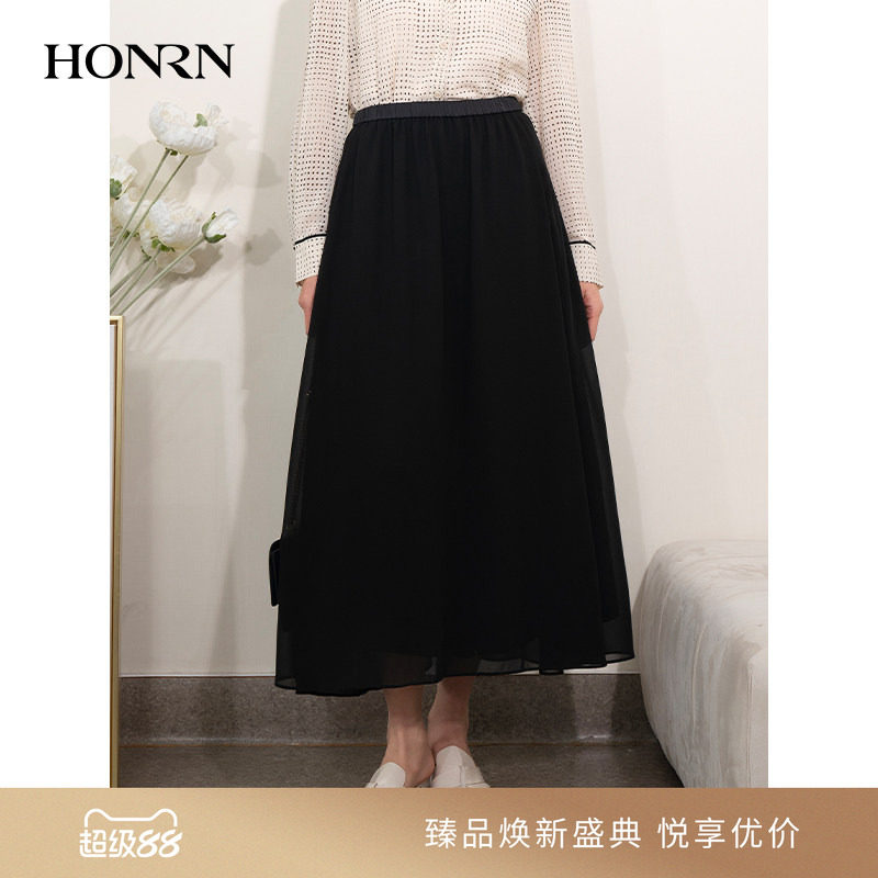 HONRN/红人松紧腰显瘦阔腿裙裤图片