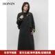 HONRN 红人中长双面羊驼毛羊毛呢子气质大衣外套女秋冬HK59OD002