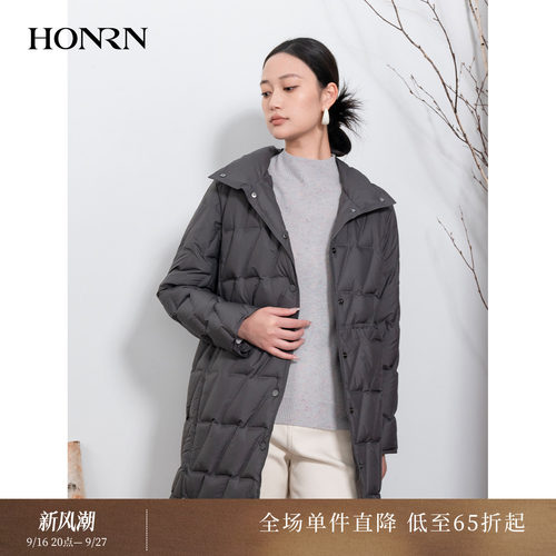 HONRN/红人防风立领白鹅绒羽绒服