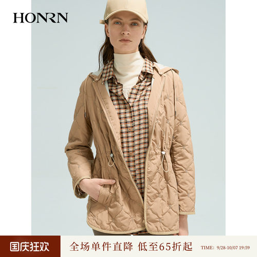 红人可拆卸帽收腰棉服