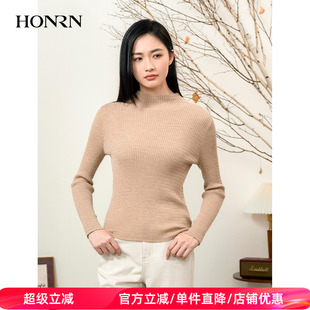 HONRN/红人半高领套头羊毛衣针织衫上衣打底衫女秋冬HI55OM658