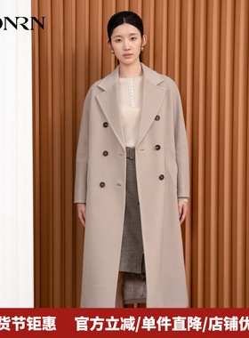 HONRN/红人休闲长款山羊绒羊毛呢子大衣外套女秋冬季HI55OD772