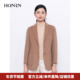 驼色羊毛呢子西装 HONRN 红人气质修身 领大衣外套女秋冬HI55OD016