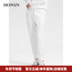 HONRN 女春秋HH33OK515 显瘦系带束脚运动休闲裤 红人白色裤 子修身